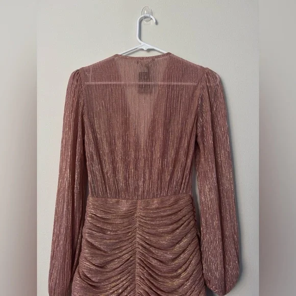 Maje Rosina Lamé Ruched Dress Barbie Wedding Events Size 34 NWT - Picture 12 of 15